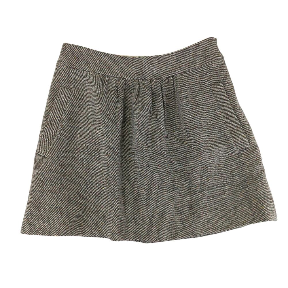 J.Crew Factory Tweed Wool Blend Mini Skirt Pleated Academia Schoolgirl Women's 6